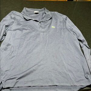 Men's Blue Long Sleeve Lacoste 6 Polo Shirt